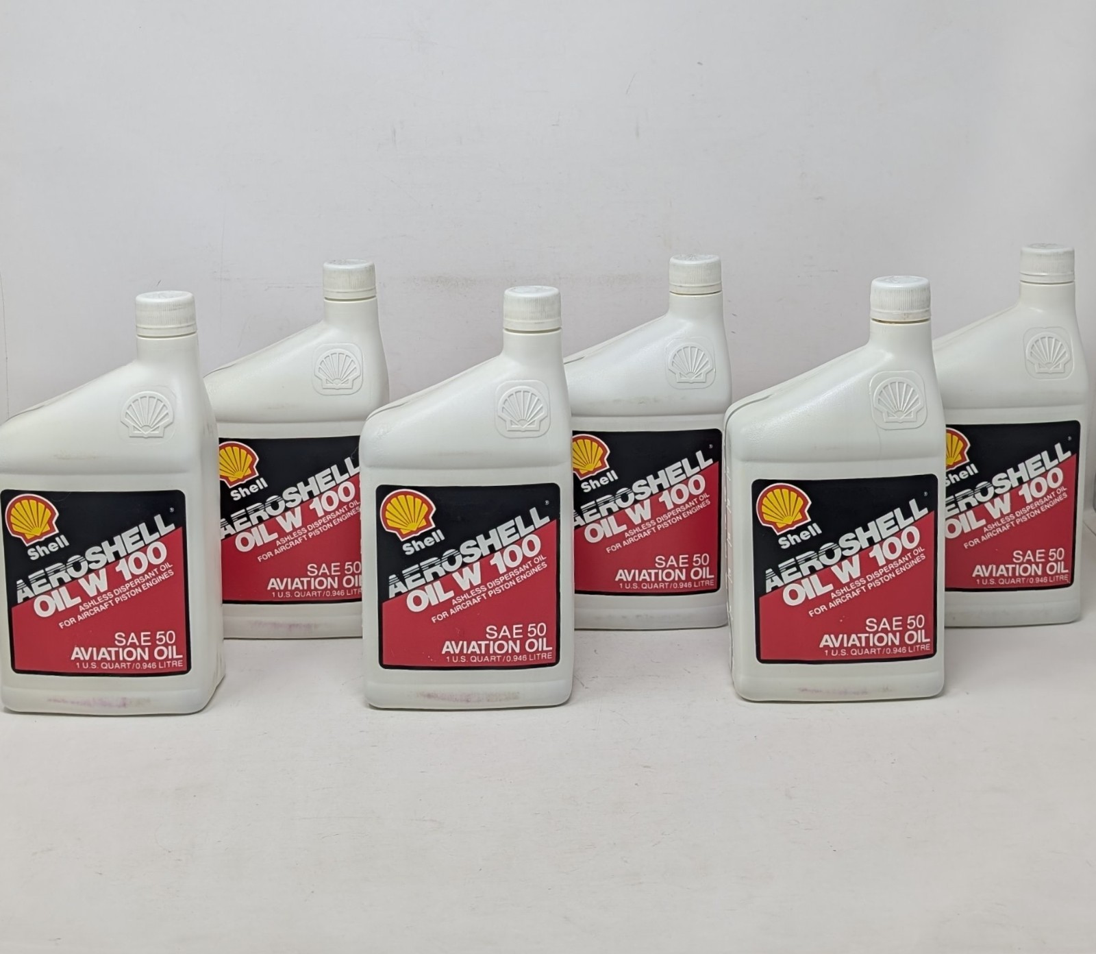 6 Quart Lot AeroShell Aviation Oil W 100 SAE 50 Ashless Dispersant Piston Engine