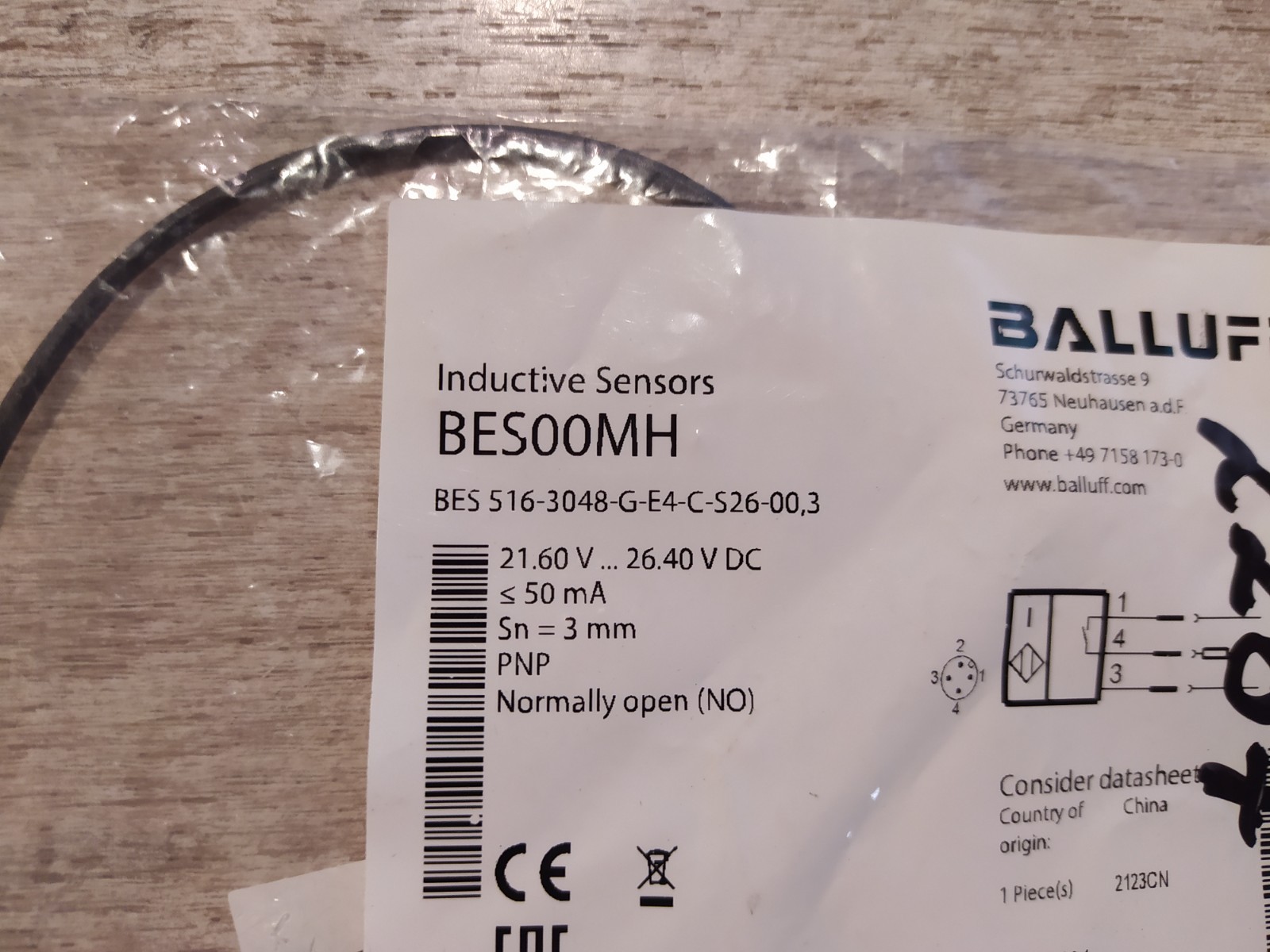 BALLUFF BES00MH INDUCTIVE SENSOR [NEW]