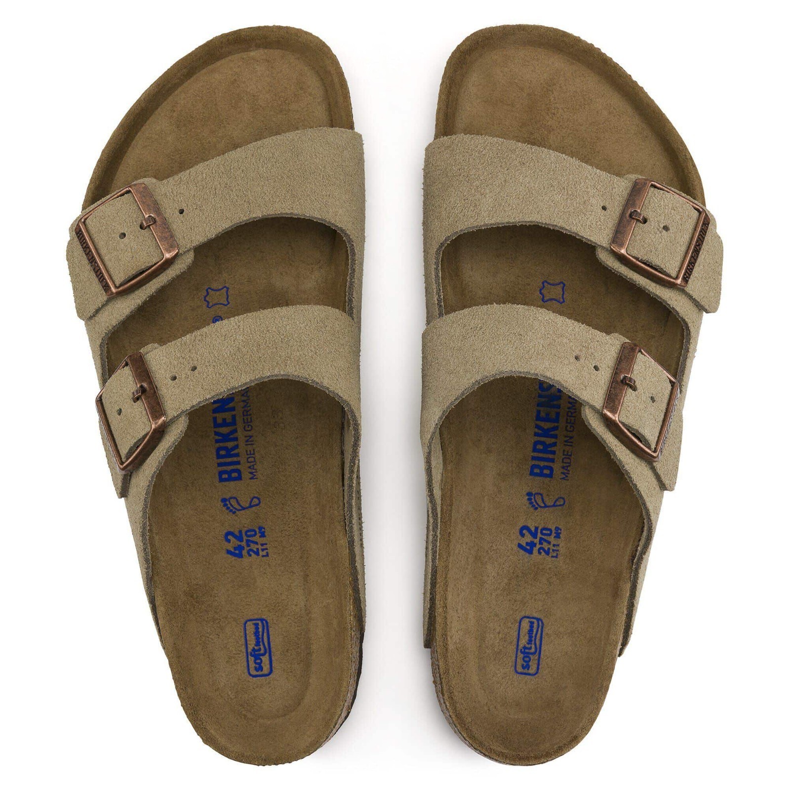 Birkenstock Arizona Soft Footbed Suede Leather Sandals - Taupe