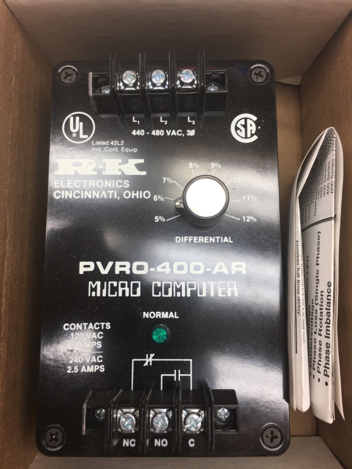 RK Electronics PVR0-400-AR, (Bin#3)
