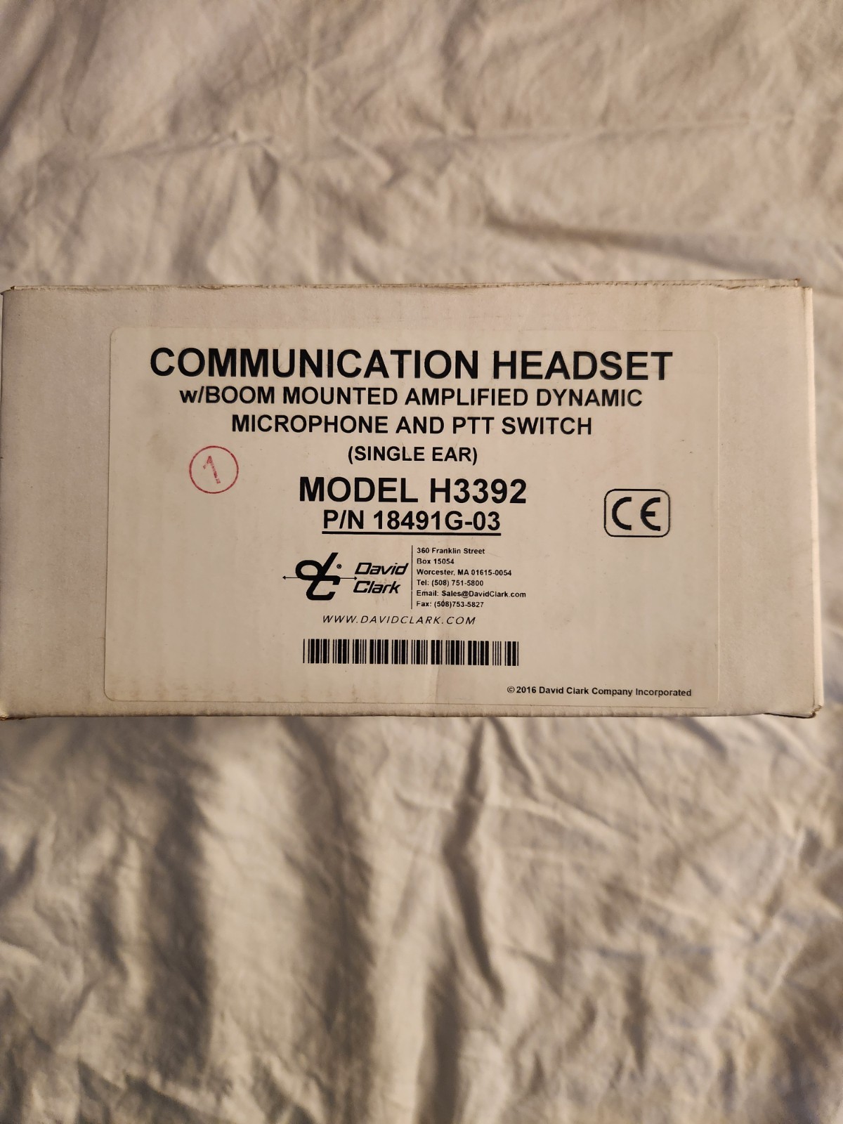 David Clark - H3392 Single Ear Aviation Headset w/ Microphone & PTT Switch