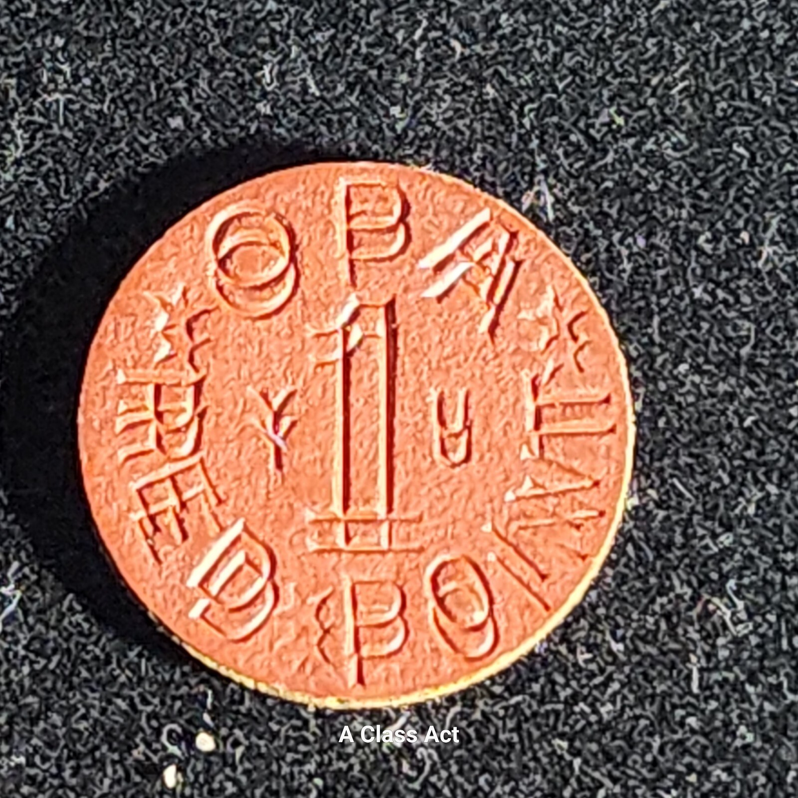 RARE OPA RED POINT TOKEN MISPRINT ERROR DOUBLE STRUCK Y U, Both Sides. T6203