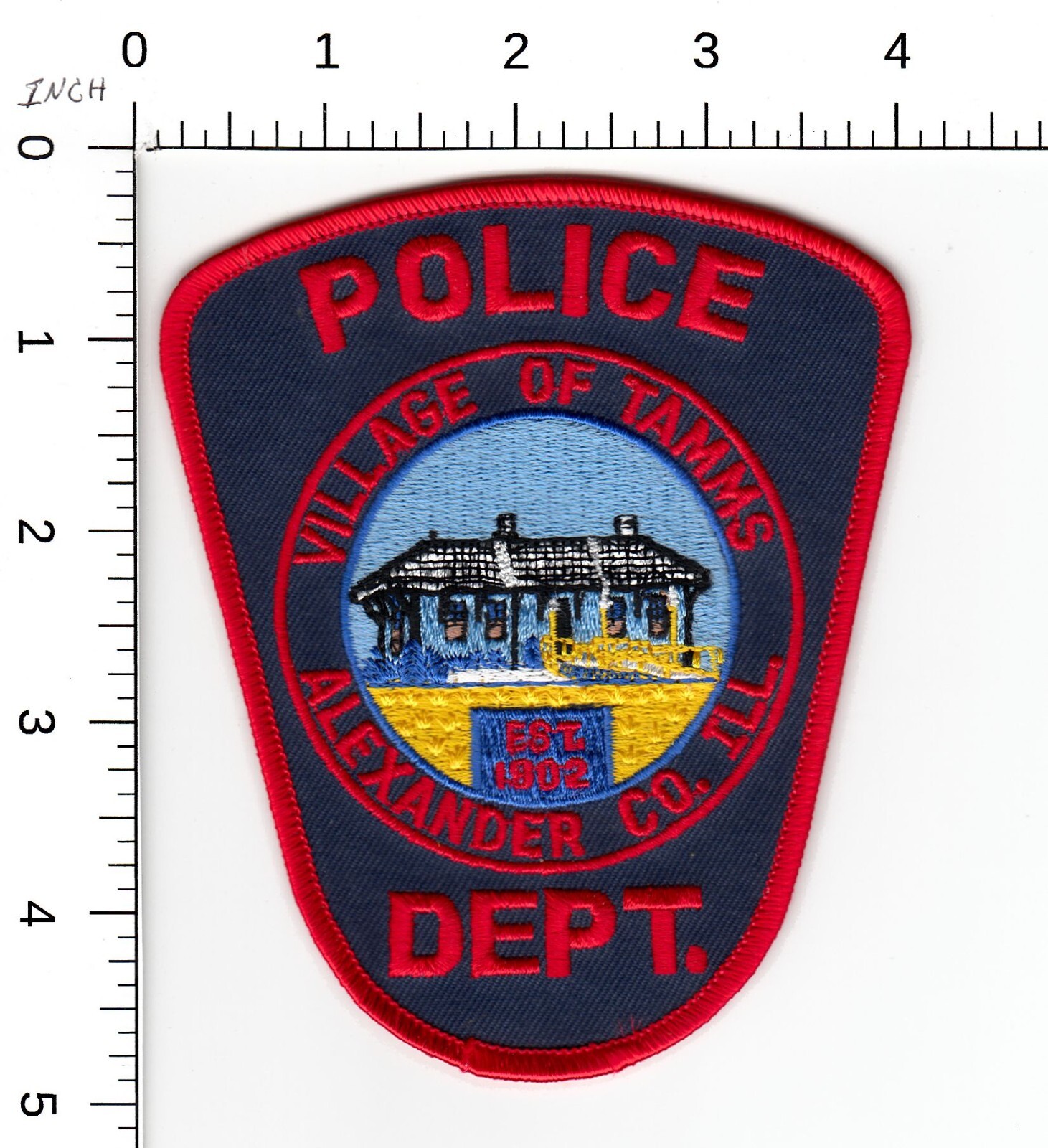VILLAGE OF TAMMS ALEXANDER COUNTY ILLINOIS POLICE COLLECTIBLE PATCH -SMALL DEPT-