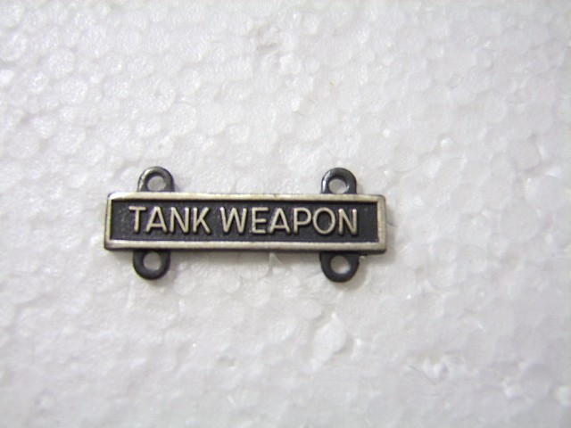 ARMY TANK WEAPON QUALIFICATION BAR SILVER OXIDE FINISH STYLE #2:K7