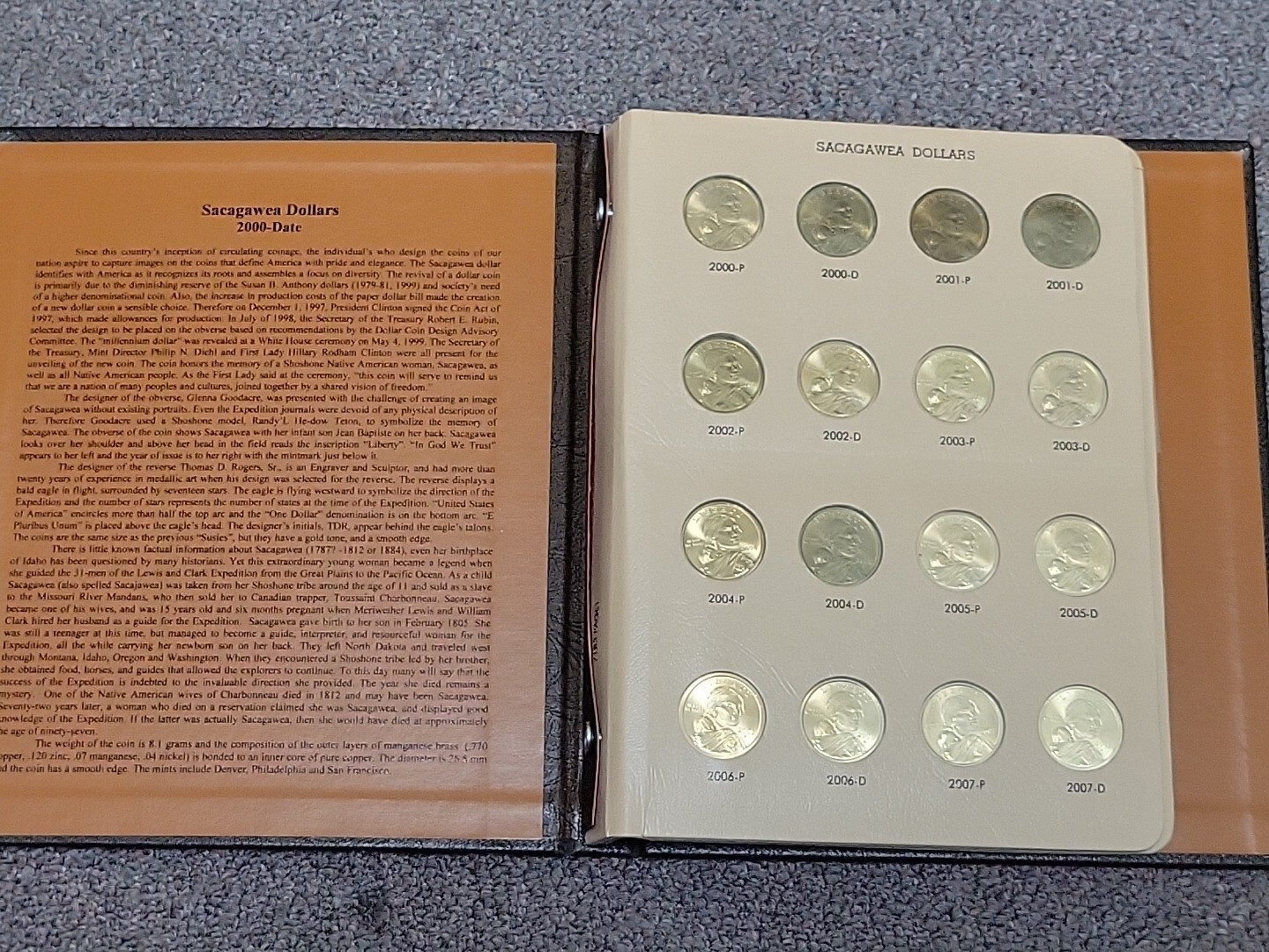 Dansco Coin Album 7183 For Sacagawea 2000-2015  Complete with 30 Coins
