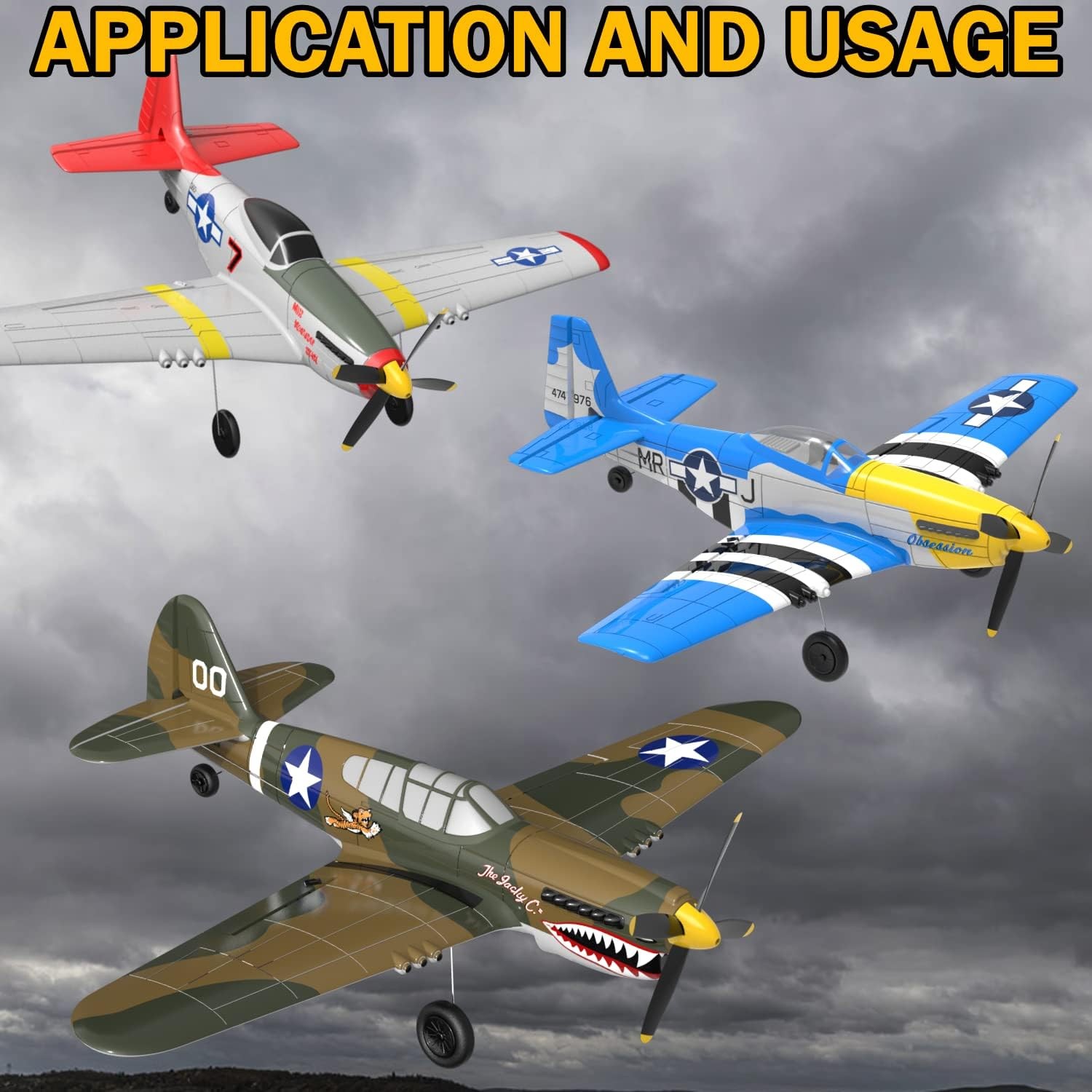 LEAMBE 3 Sets of 4-Blade Propeller Spare RC Plane Propellers Compatible with...