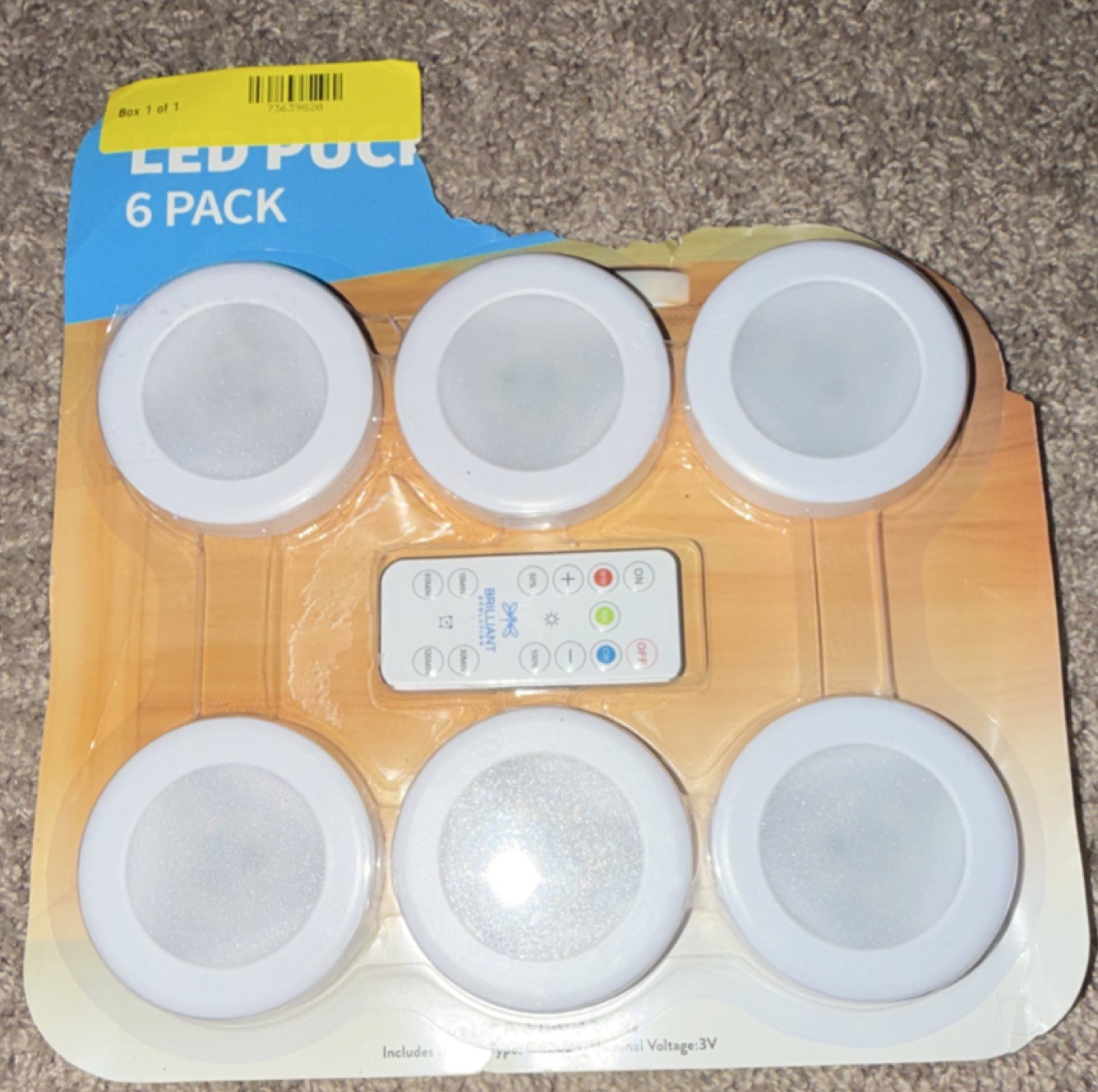 Brilliant LED Puck Light 6 Pack Dimmable Remote Control Timer Indoor JS156