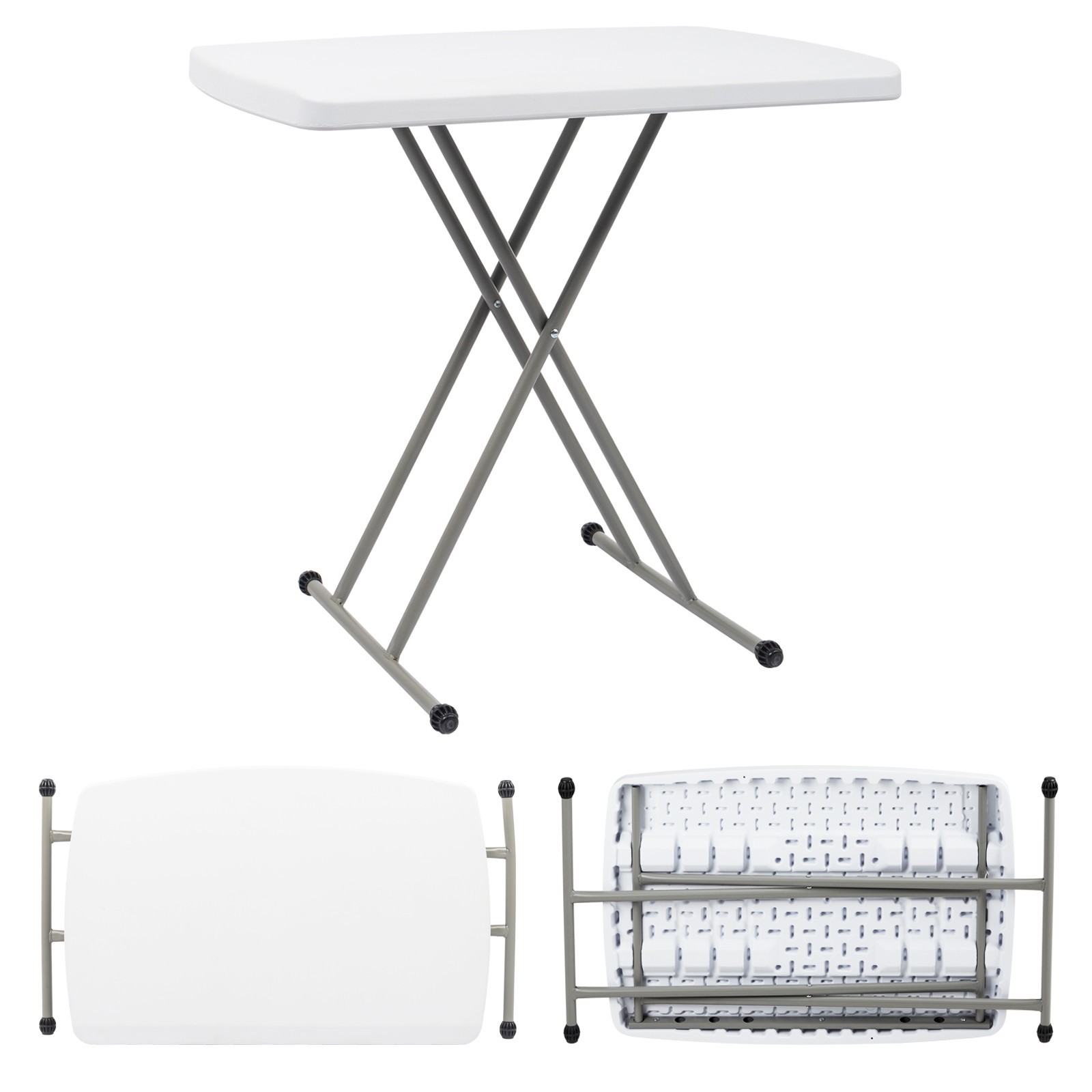 30*20in White Portable Plastic Folding Table For Courtyard Picnic Garden Camping