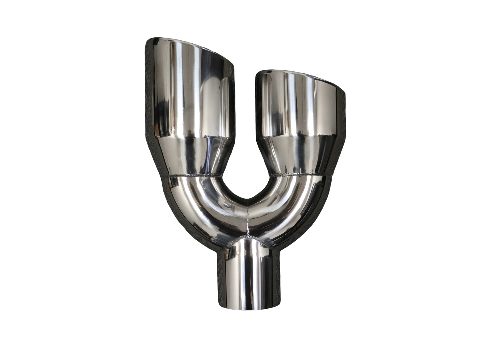 4" Inlet Dual 6" Outlet -Staggered Diesel Exhaust Tip - Polished Stainless Steel
