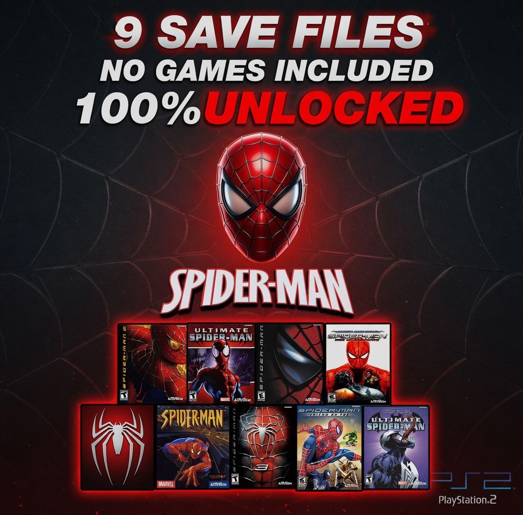 Spider-Man 2 Web Friend or Foe Memory Card Save Files | PS2 Unlocked Save 100%