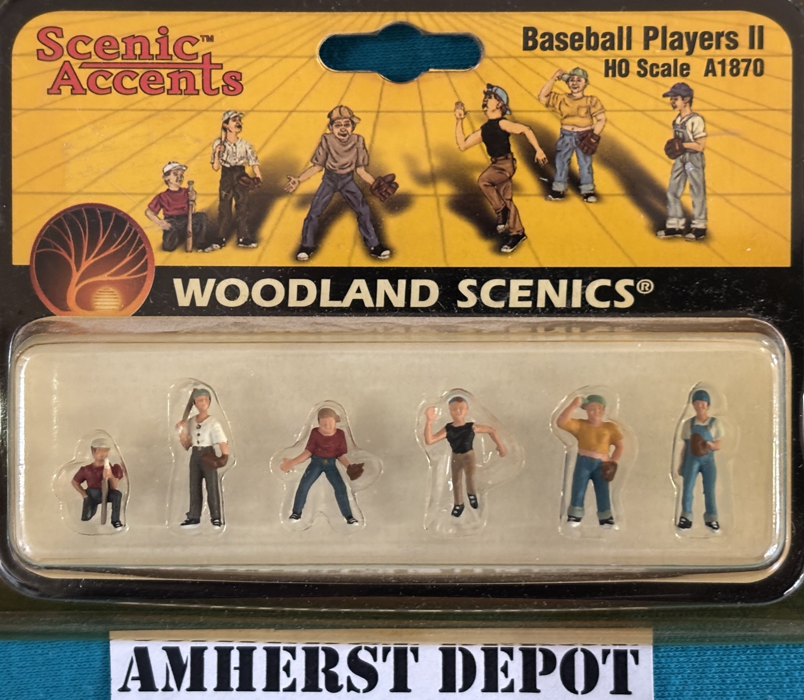 Woodland Scenics People Baseball Players II HO Scale A1870 New