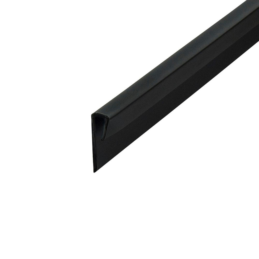 Outwater Plastic J Channel Fits Material 1/8 Inch Thick Black Styrene Cap