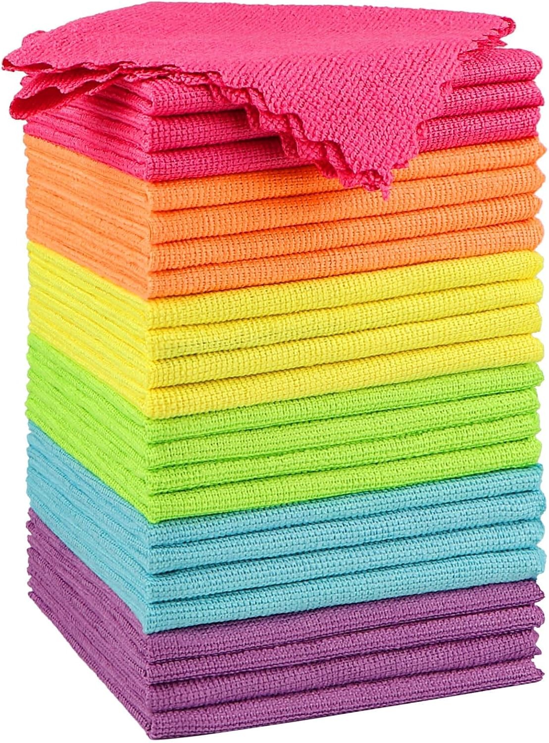 Microfiber Cleaning Cloth 24 Pack Highly Absorbent Cleaning Rags Household