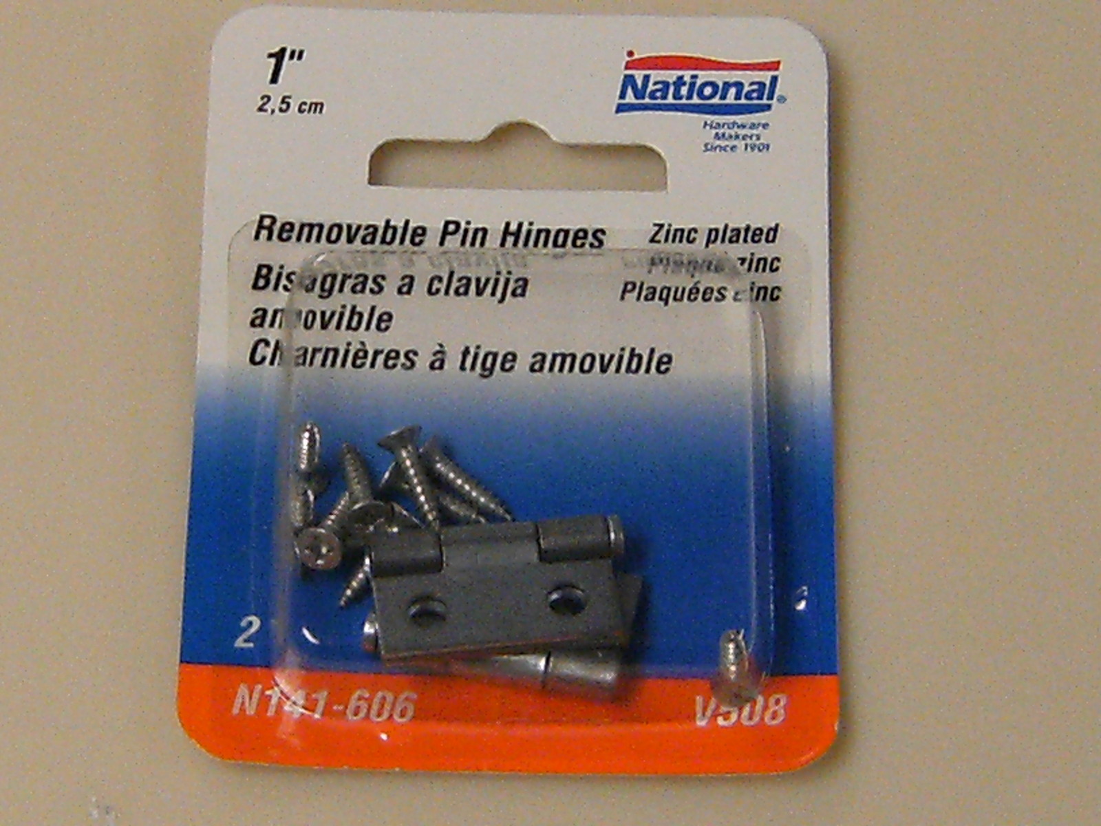 National Mfg. N141-606 REMOVABLE NARROW PIN HINGES 1” zinc plated steel