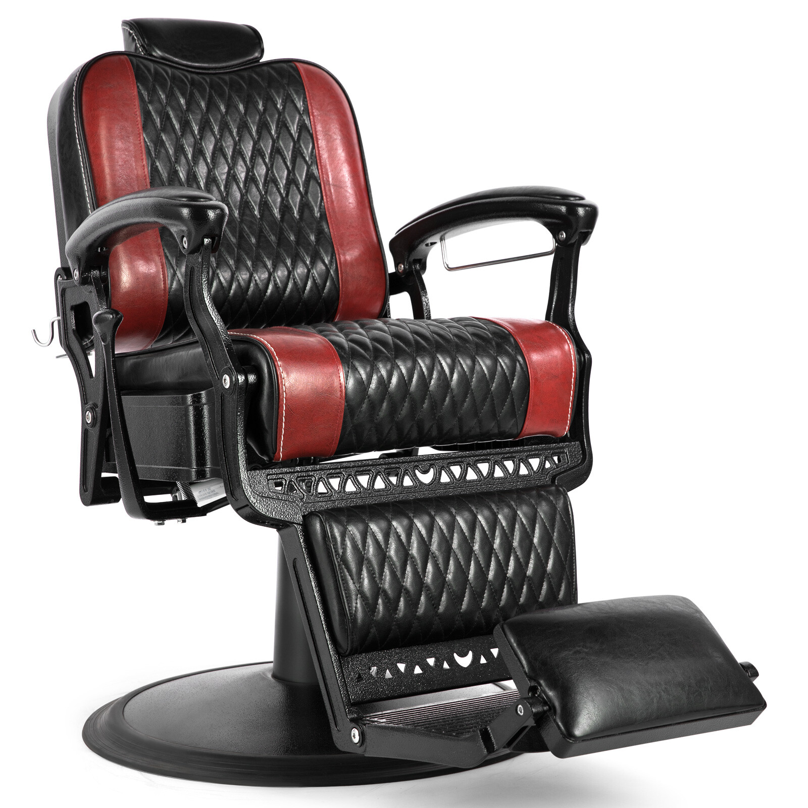 Black+Red Vintage Recline All Purpose Hydraulic Barber Chair Salon BeautyStyling