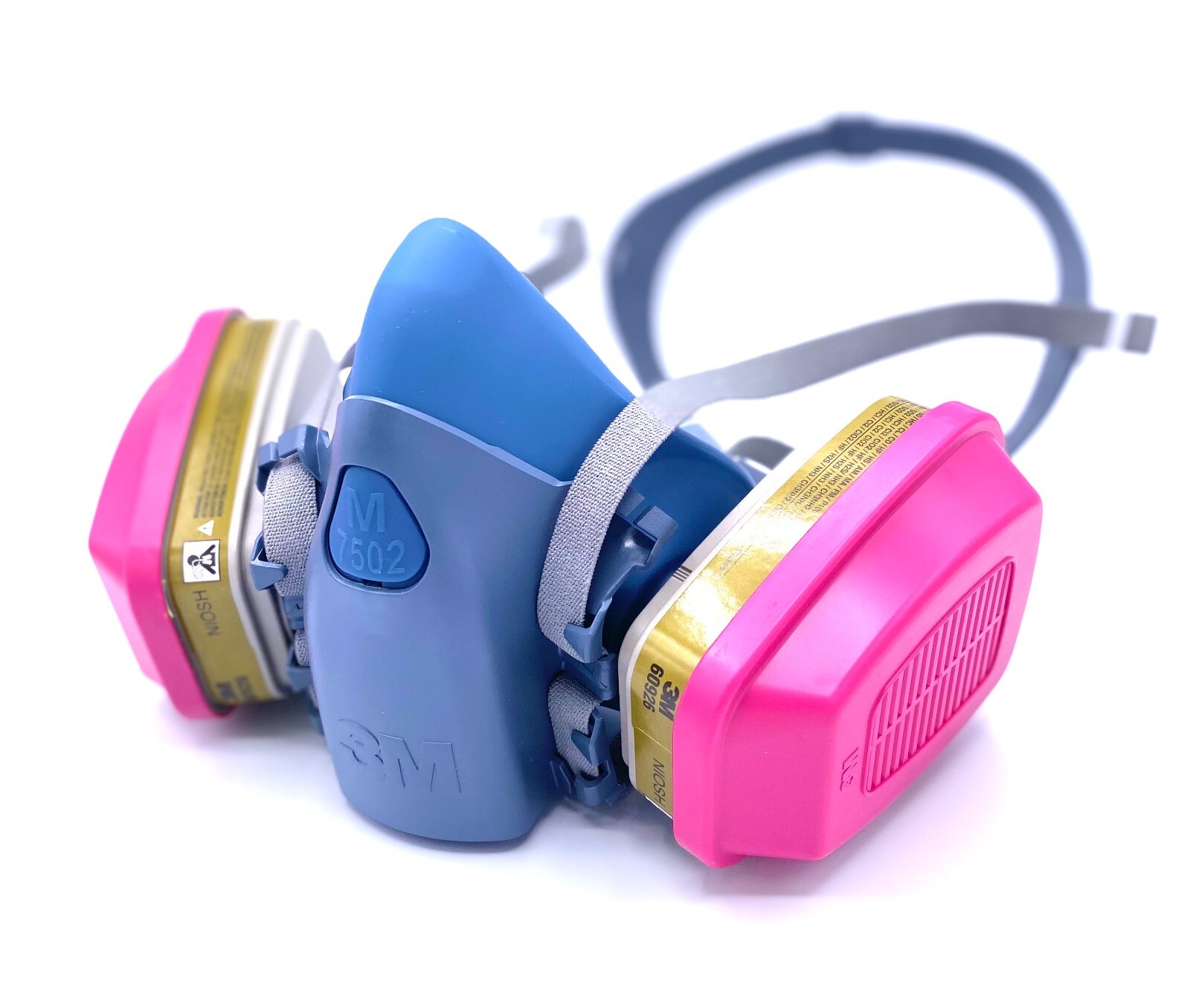 3M 7502 HALF FACE PPE RESPIRATOR MASK & 2- 60926 MULTI GAS VAPOR CARTRIDGE MED