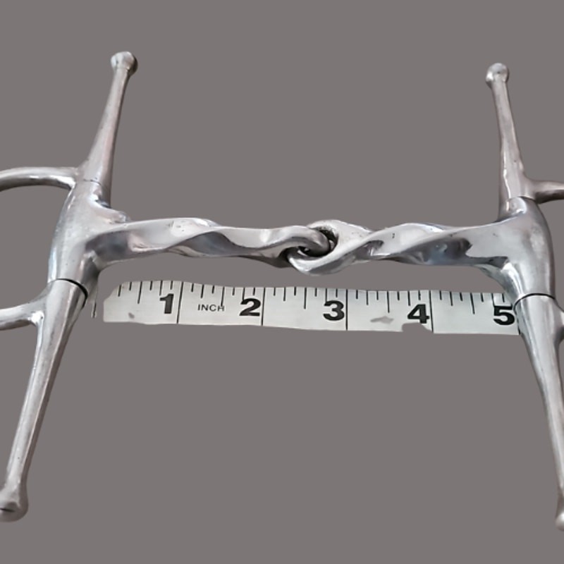 Stainless Steel Full Cheek Corkscrew Snaffle 4 1/2" mouth
