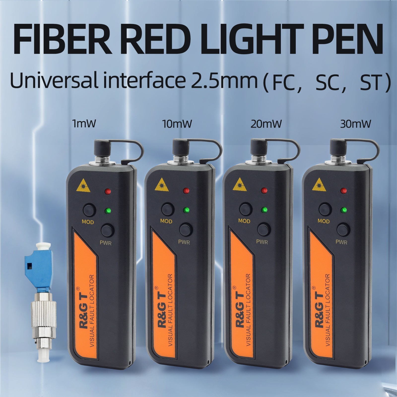 1mv-30mW Fiber Optic Cable Tester Light Visual Fault Locator FC to LC Adapter