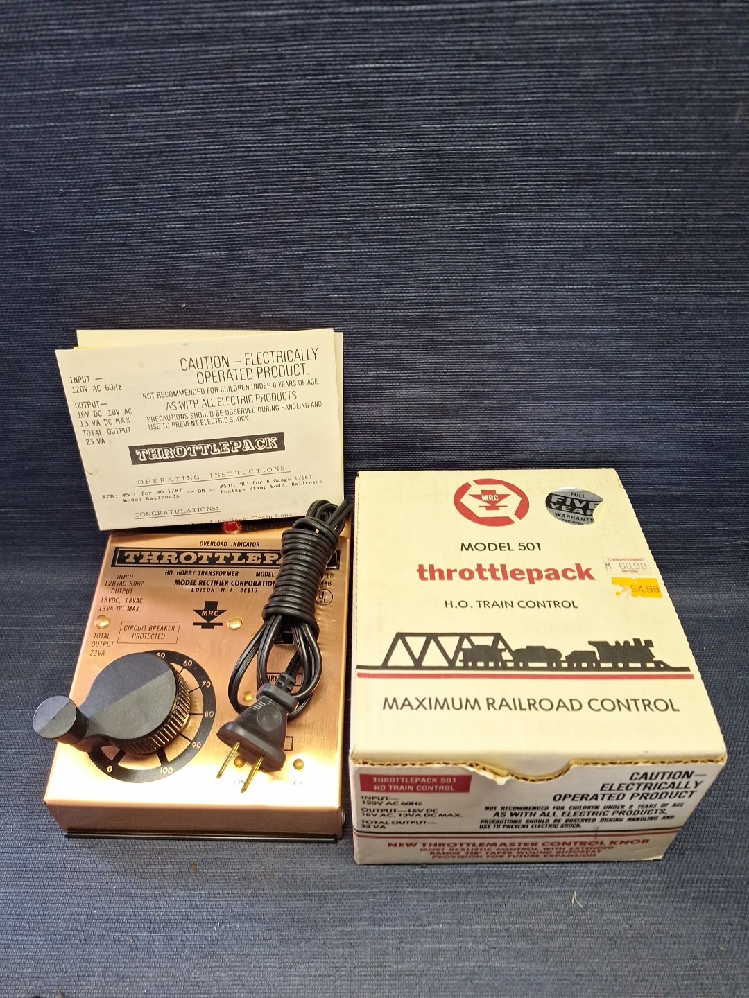 MRC Model 501 HO Train Throttle Pack – Complete HO Train Controller New NOS