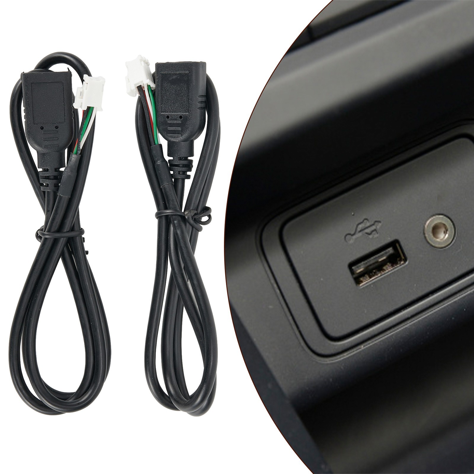 2pcs Car USB Cable Adapter 4Pin & 6Pin Accessories Connector For Android