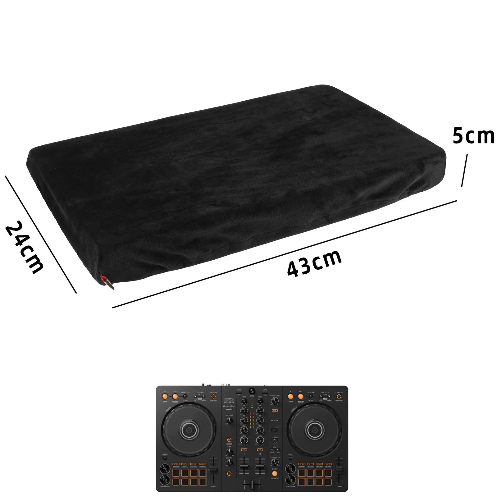 Soft Black Dust Cover for Pioneer DJ DDJ-FLX4 Protective Dust Cover Accessories