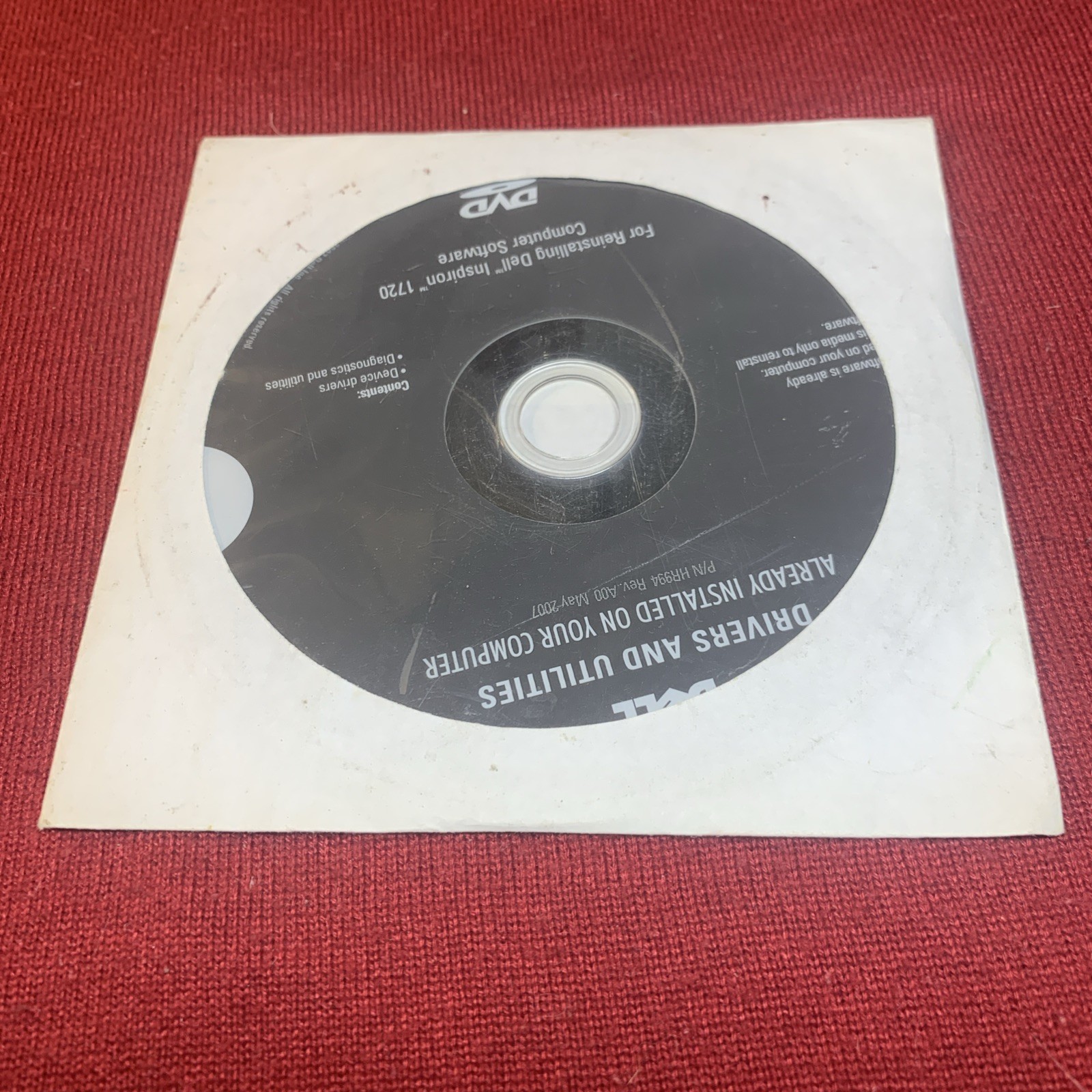 Dell Drivers And Utilities DVD For Reinstalling Inspiron 1720 Software