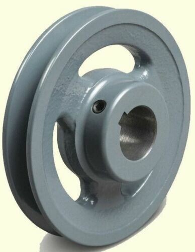 V-Belt Motor Pulley 7/8" Bore x 5" Diameter Solid Cast Iron Set Screw Fixed Bore