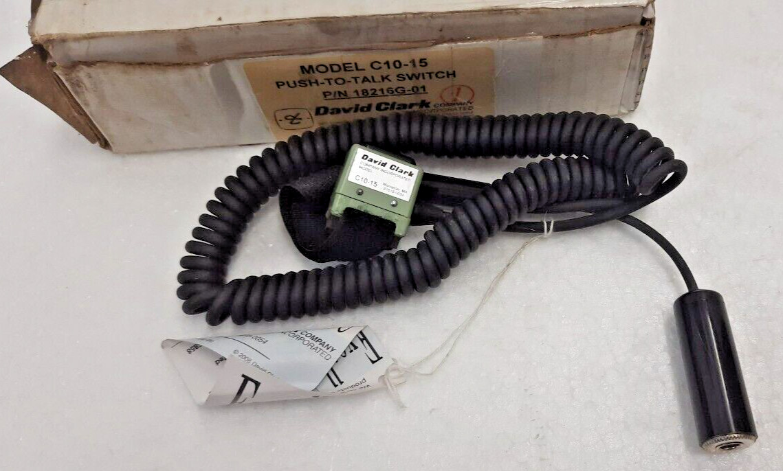 David Clark C10-15  Push To-Talk Switch  P/N- 18216G-01 PTT Switch IC-PTT