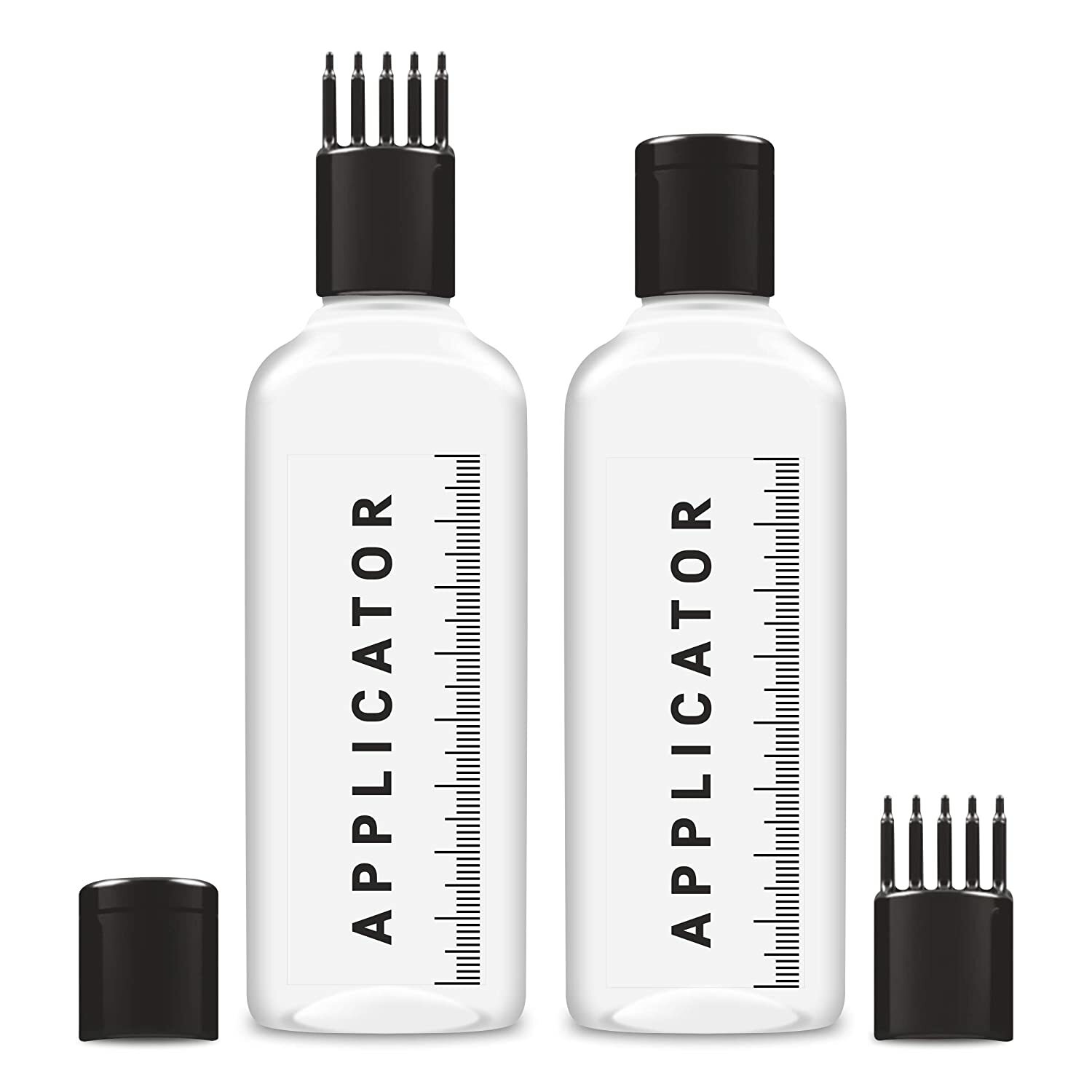 Scalp Hair Root Applicator Bottle with Comb Cap for Applying Oil, Shampoo 2 Pcs