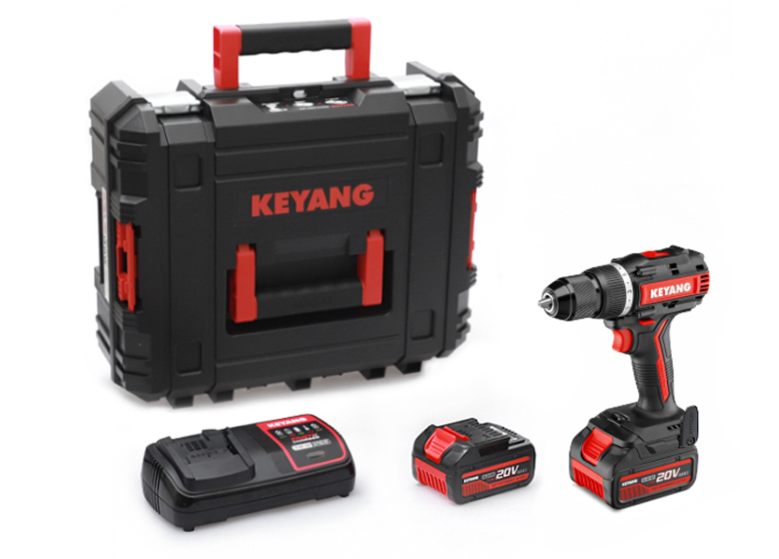 KEYANG DD20BLA-70C 2x5.0Ah BL 20V Max Keyless 13mm 2000Rpm 70Nm LED Charger220V