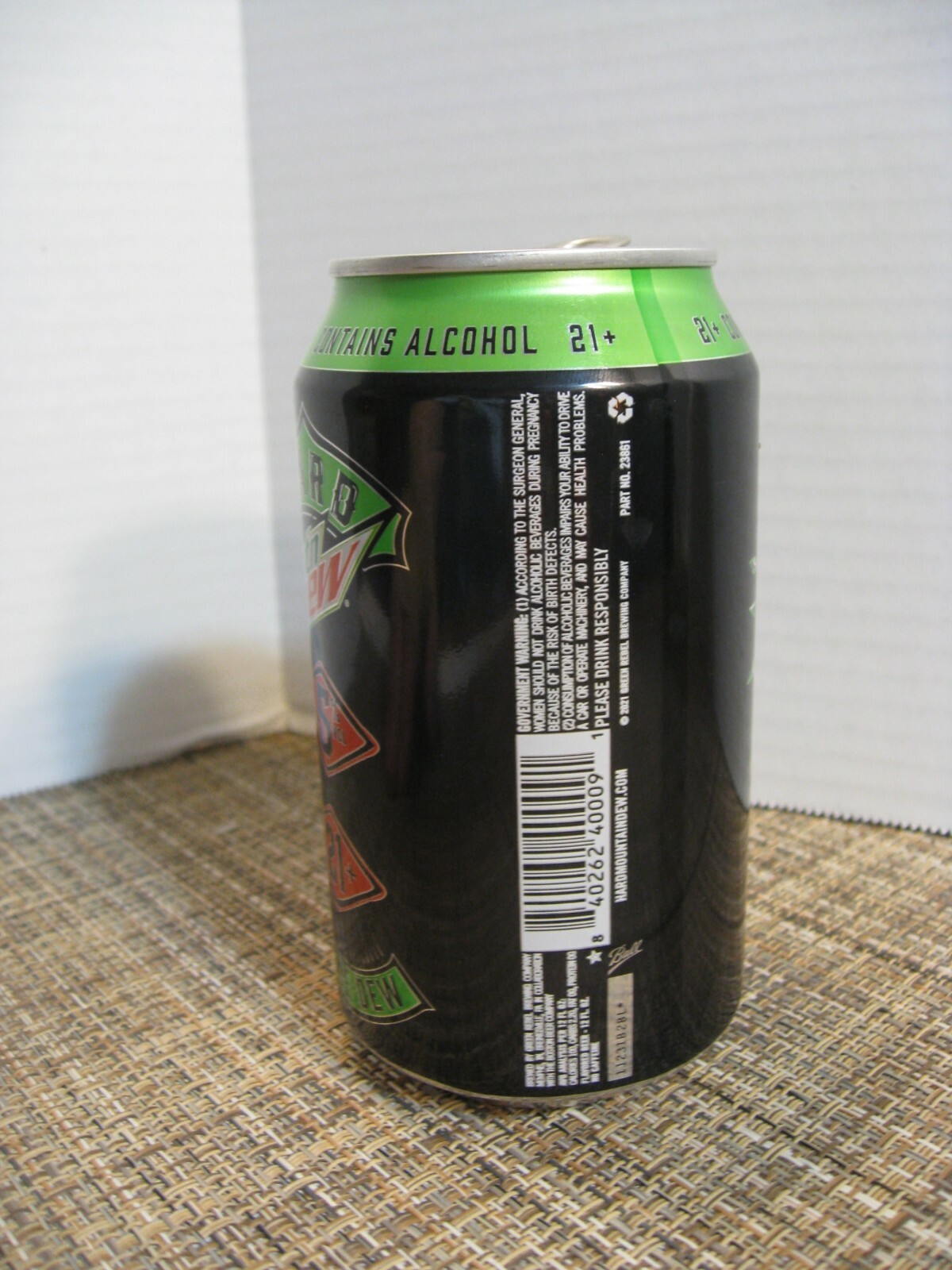 Mountain Dew EMPTY Can - HARD Mountain Dew - Regular (Green) - Eagle Graphics