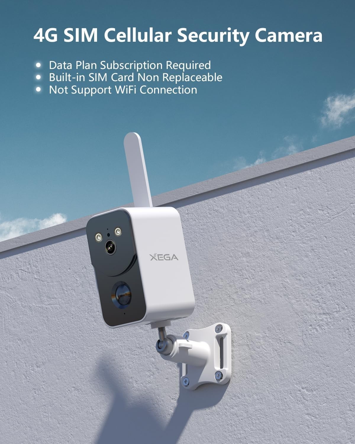 No WiFi Required 4G LTE Security Camera, Night Vision, Mobile App Control,