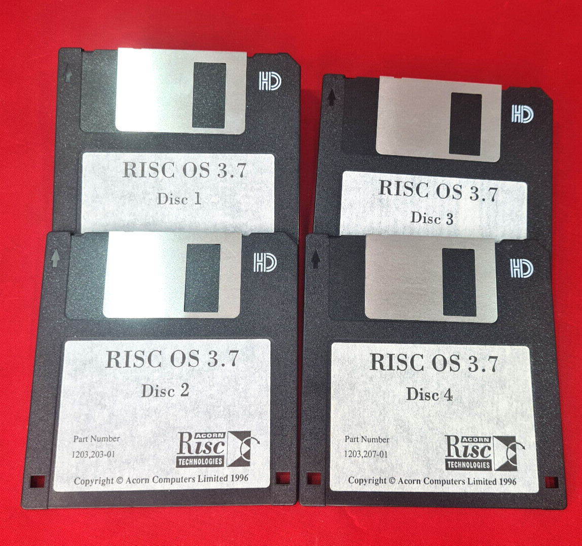 Acorn RISC OS 3.7 Installation discs. 1996 P/N 123,201-01