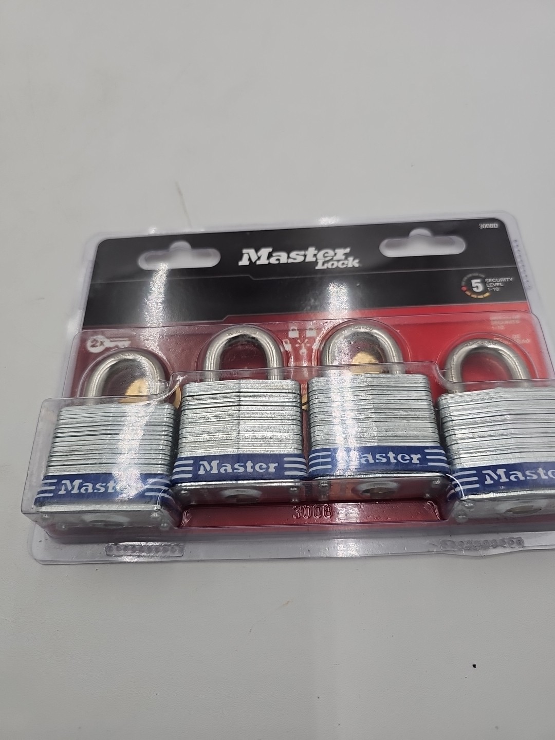 Master Lock ‎3008D 3/4in Keyed Padlock pack of 4 - Silver