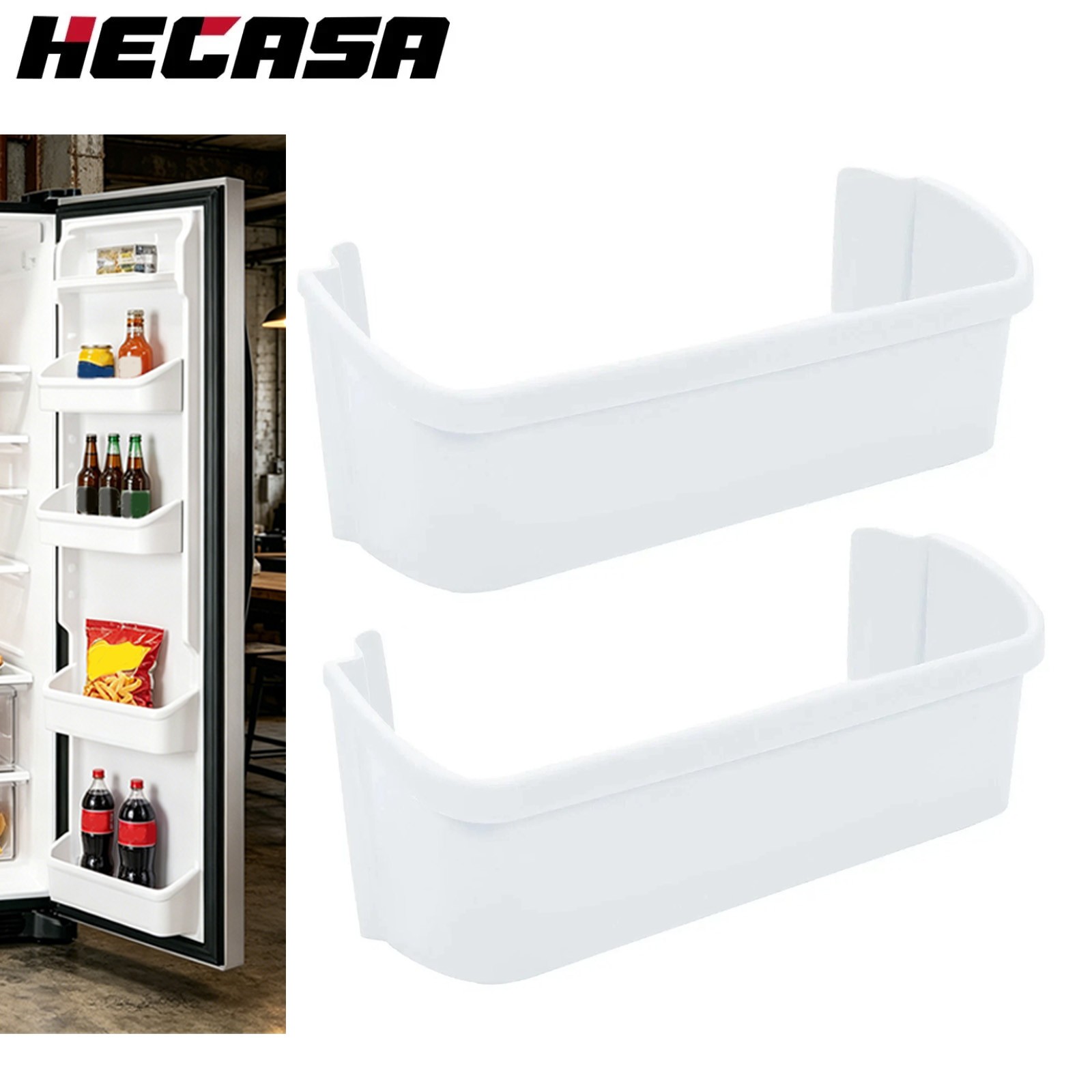 2-Pack Refrigerator Side Door Lower Shelf Compatible with Frigidaire 240323001