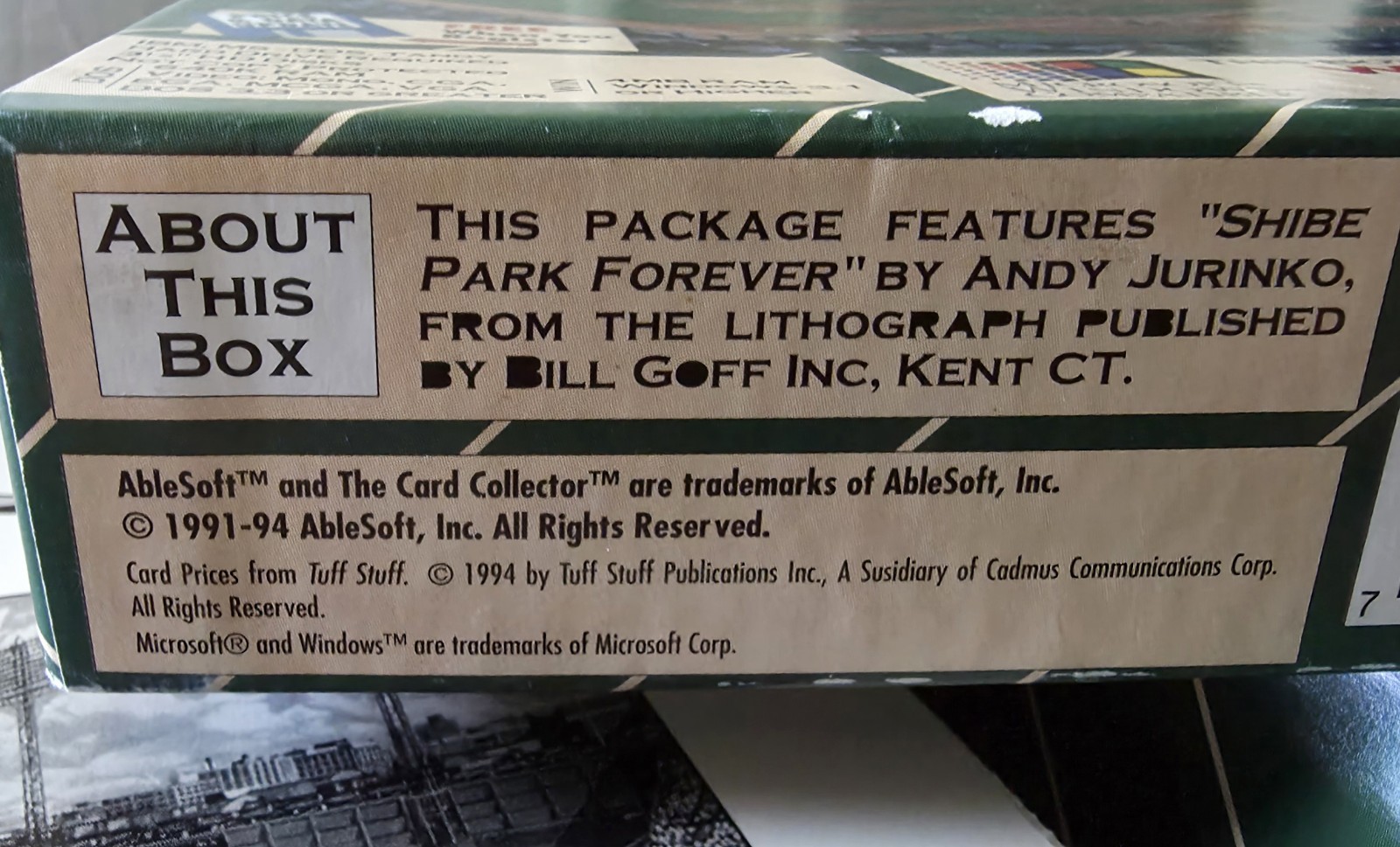 1994 AbleSoft The Card Collector Tuff Stuff Windows Disk Sports Program COMPLETE