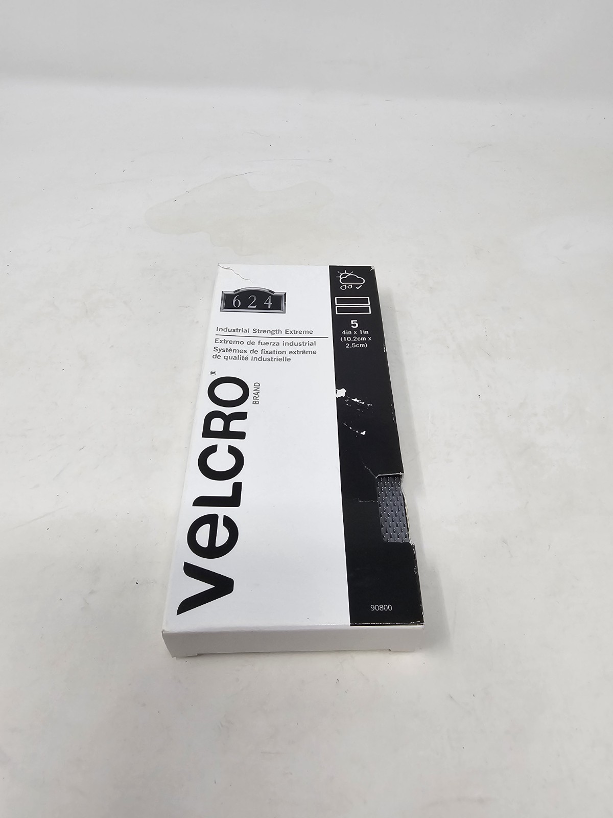 VELCRO® Brand Extreme Outdoor Tape 4in x 1in Strips, Titanium, 5 ct
