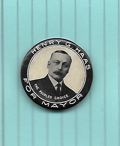 1910 Minnesota Henry G. Hass for Mayor Pinback Button