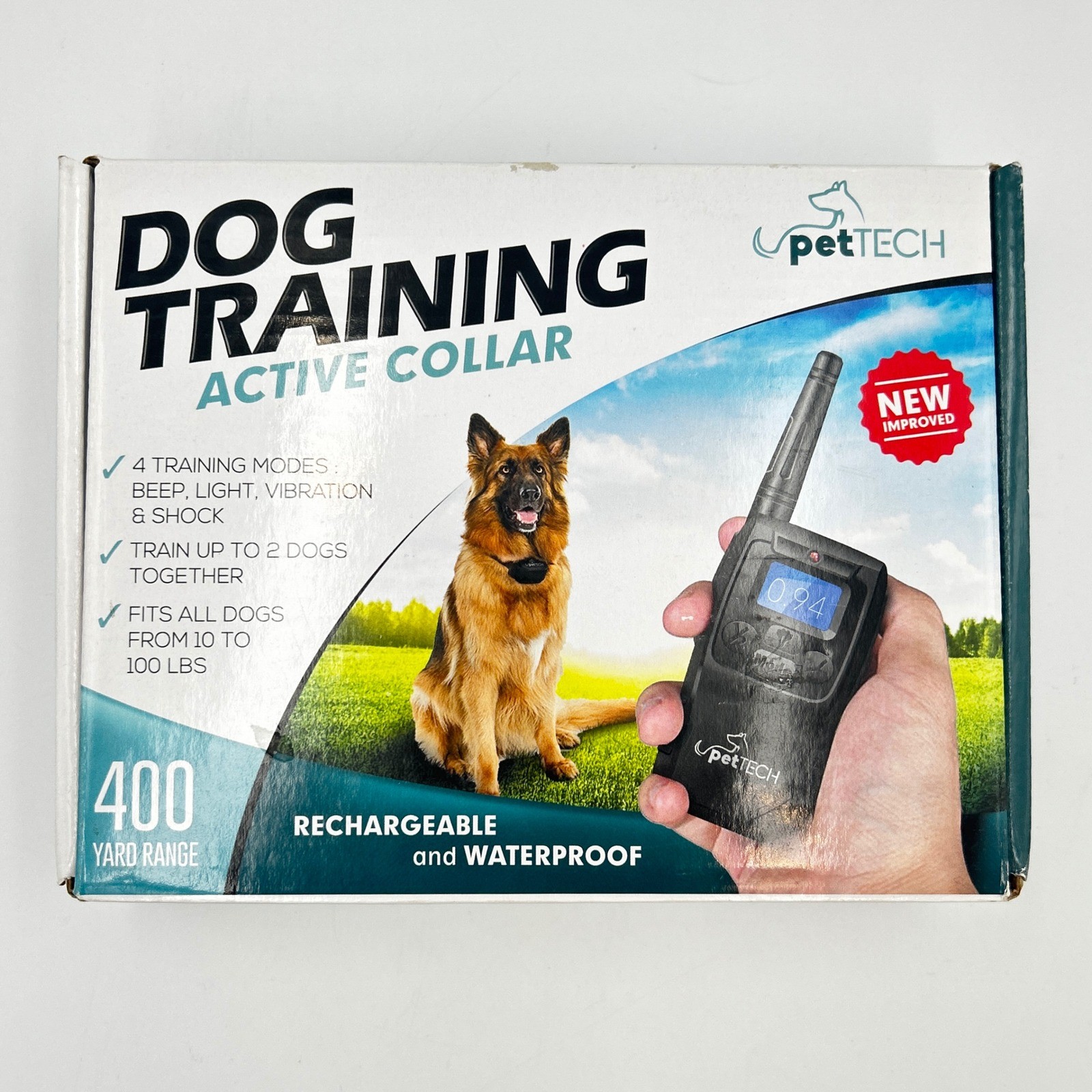 PetTech Dog Training Active Collar Remote Trainer PT-0Z1 Black 400 Yard Range