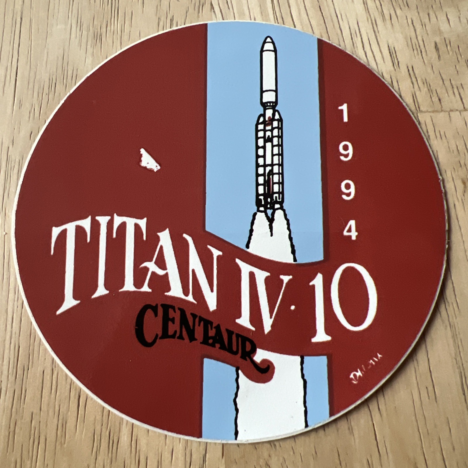 Vintage 1994 NASA USAF Titan IV-10 Centaur Rocket Launch Sticker Milstar K-10