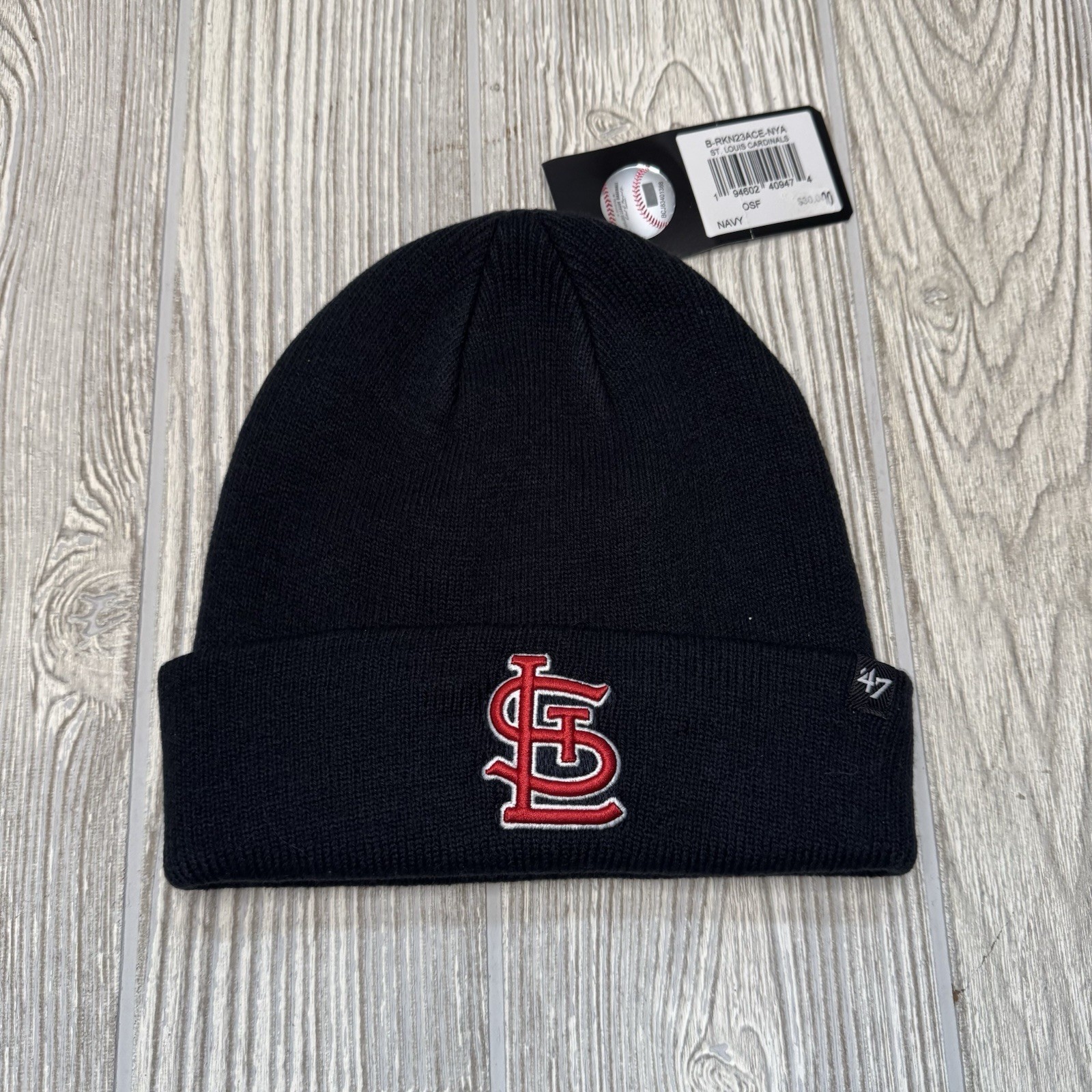 St Louis Cardinals Cuff Knit Beanie Hat Logo Navy Blue 47 Brand MLB New