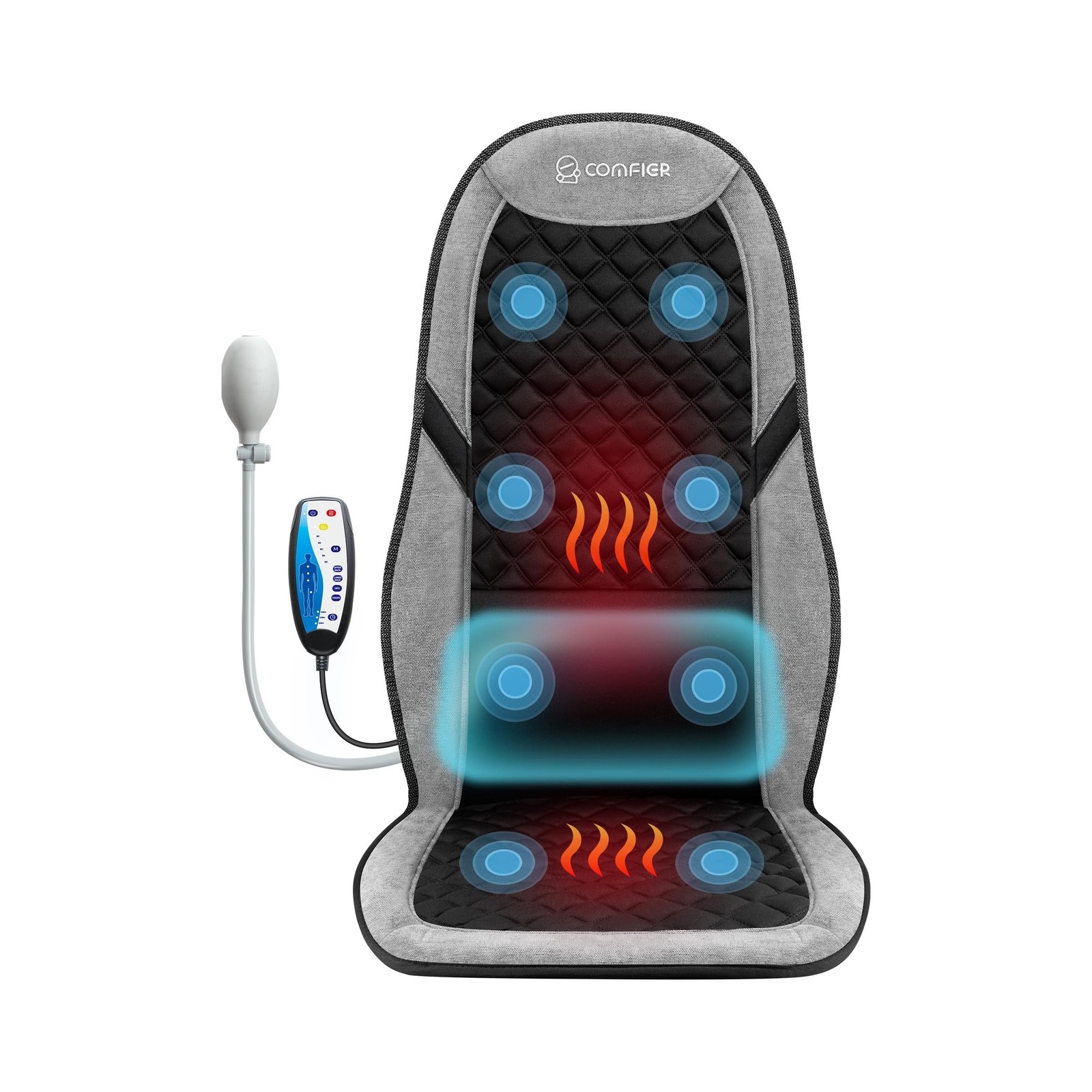 COMFIER Back Massager with Heat,Massage Chair Pad,Massage Seat Cushion with A...