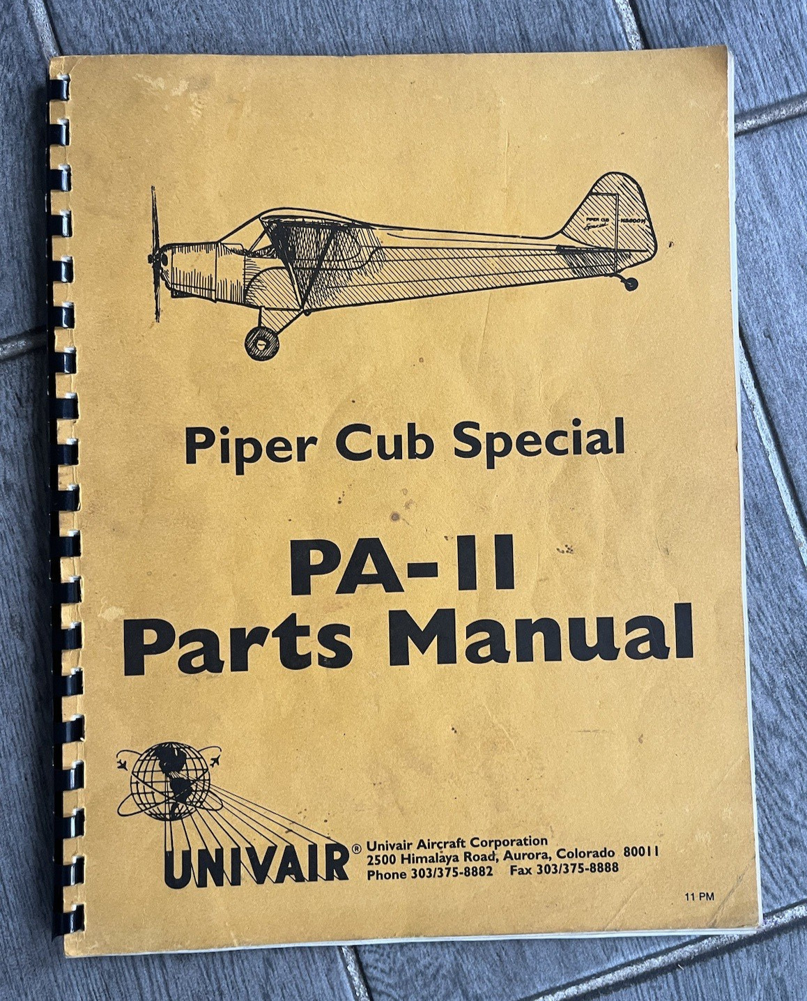 Vintage Piper Club Special PA-II Univair Parts Catalog Manual Aviation