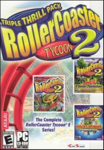 RollerCoaster Tycoon 2 Triple Thrill Pack PC CD amusement park game + 2 add-ons!