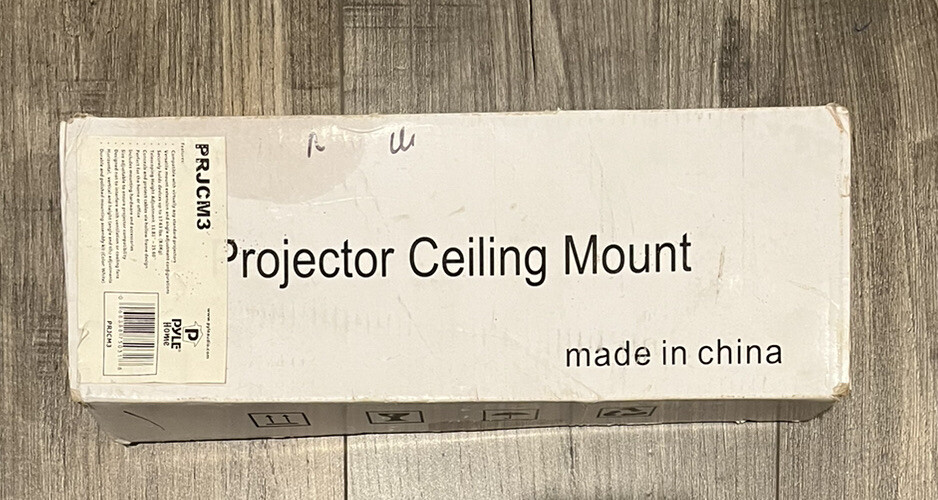New PRJCM3 Universal Projector Ceiling Mount Kit Telescoping Height Pyle (White)