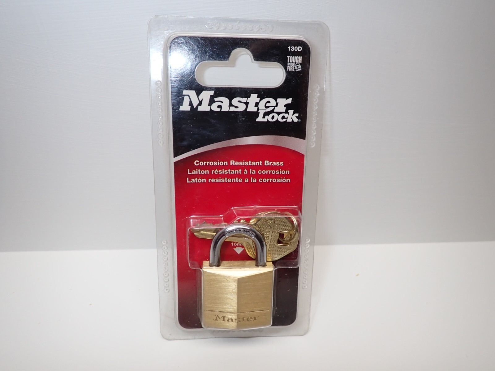 Master Lock Keyed Solid Body Brass Padlock 1-3/16" Wide 4-Pin Cylinder