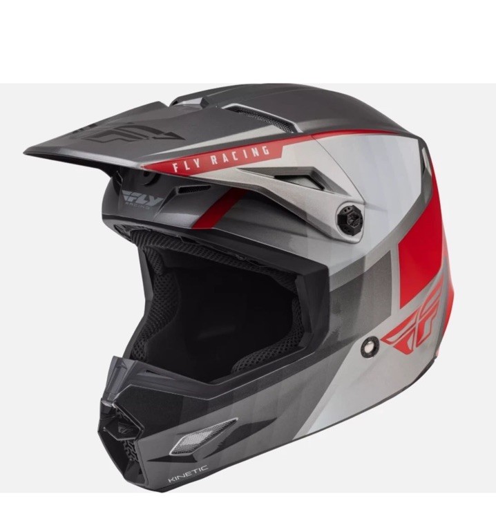 Fly Racing - Kinetic Drift Helmet - Charcoal/Grey/Red - Size Small 73-8643S R3S2