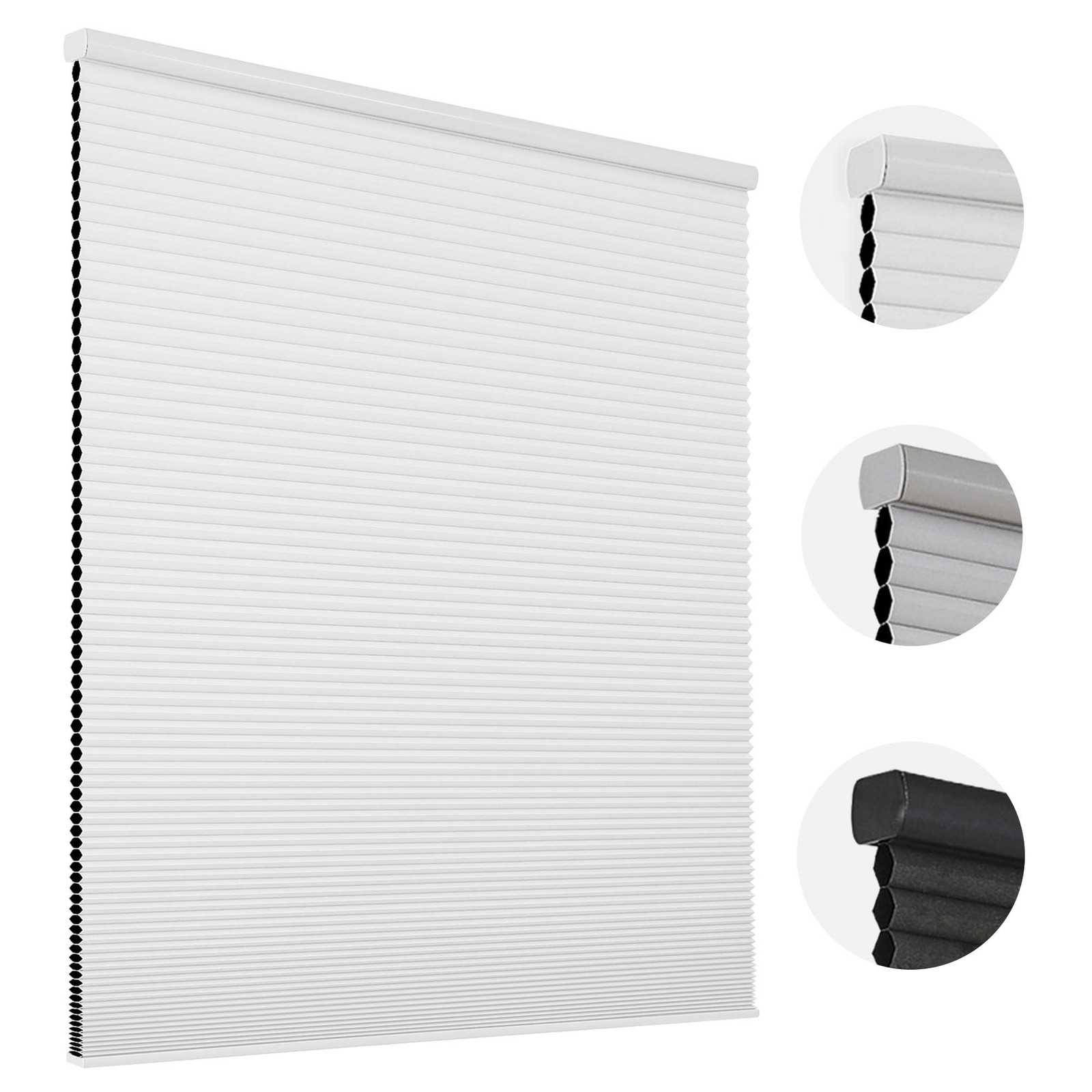 Joydeco Blackout Cellular Shades 2025 Version, 23 Inch Wide White Blinds for ...