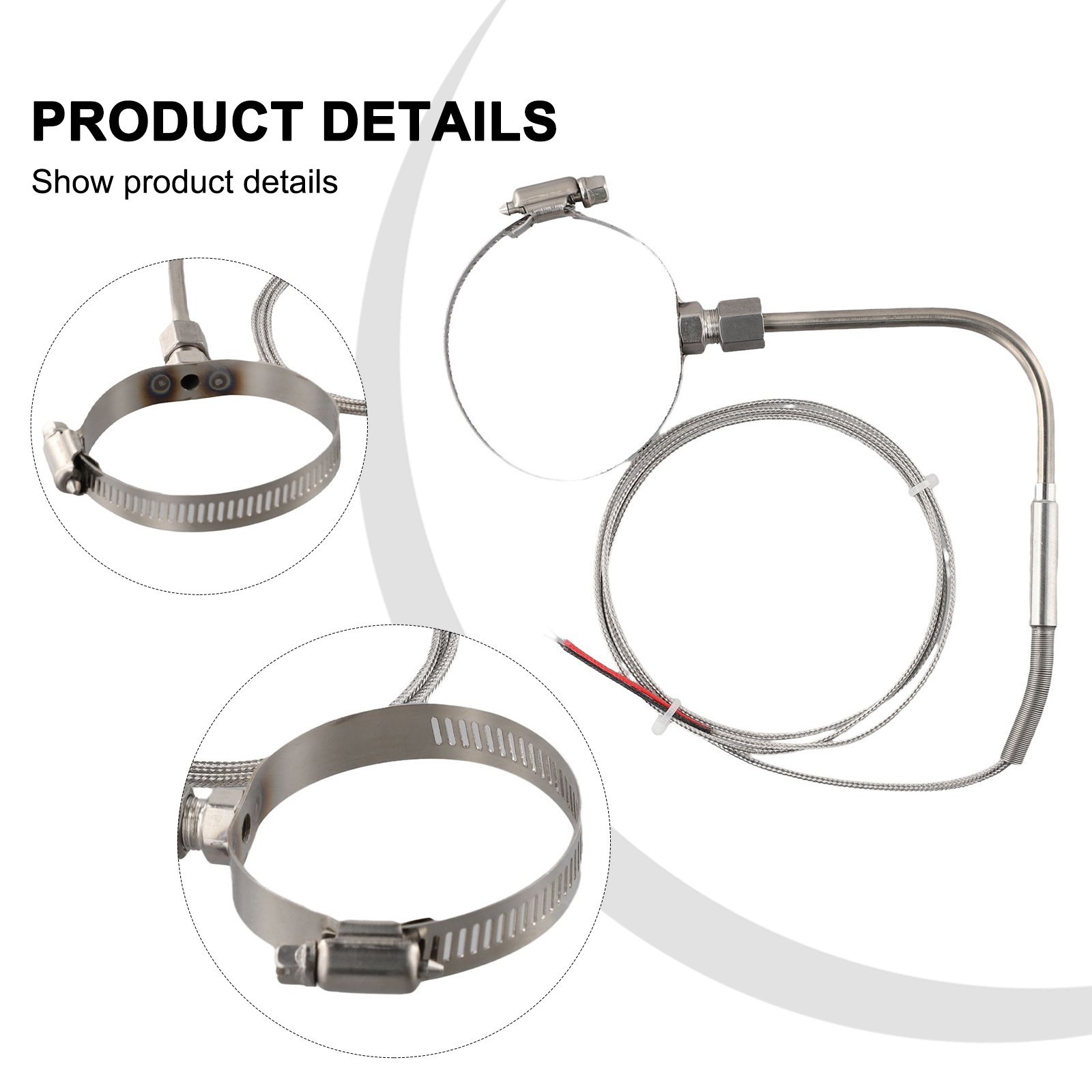 Exposed Type K-type Temperature Sensor Probe Stainless Steel With 3.3Ft 1M