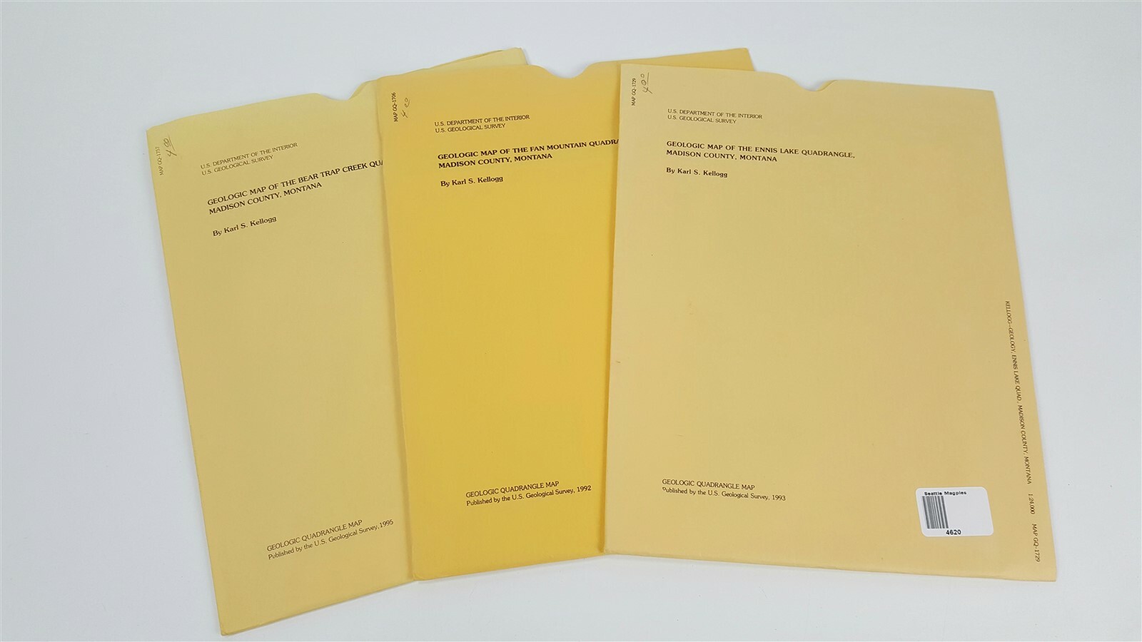 3 USGS Geologic Quadrangle maps - Montana GQ-1720 GQ-1706 GQ-1757